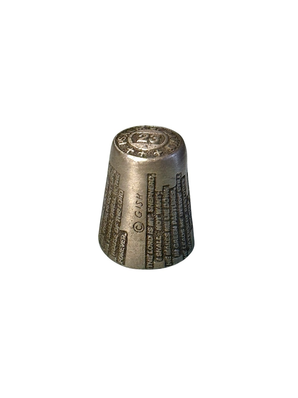 Nicholas Gish 80’s Vintage Pewter Psalm of David Psalm 23 Thimble Stamped 🦄